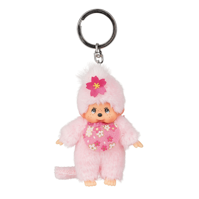 Cherry Blossum Girl Pink Key Chain Monchhichi plush doll