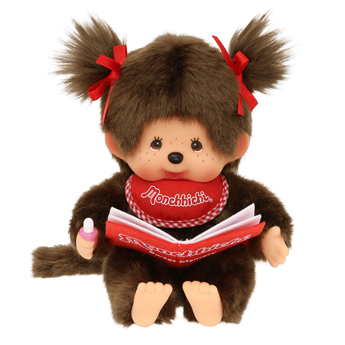 Book Reading Girl Monchhichi plush doll