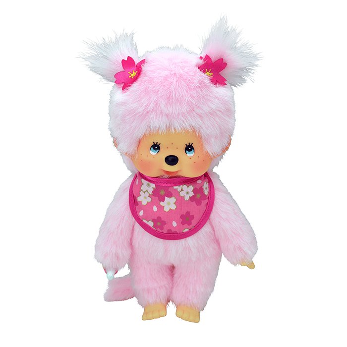 Cherry Blossum Girl Pink Monchhichi plush doll
