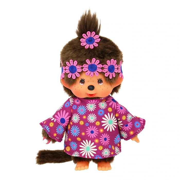 Flower Power Girl Monchhichi plush doll